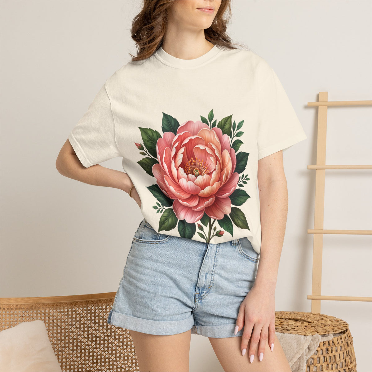 Peony Bloom T-Shirt — Vintage Floral Graphic Tee
