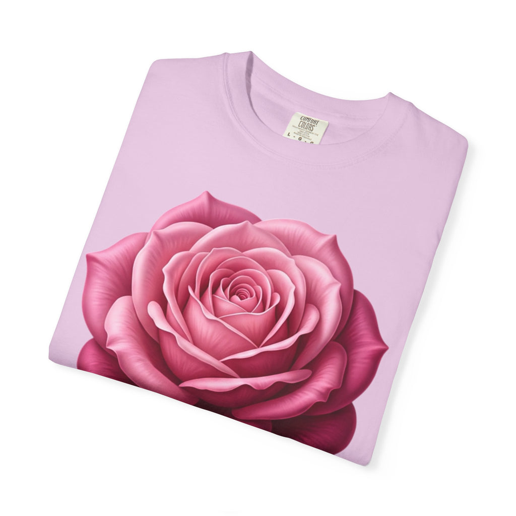 Vintage Pink Rose T-Shirt — Botanical Floral Graphic Tee