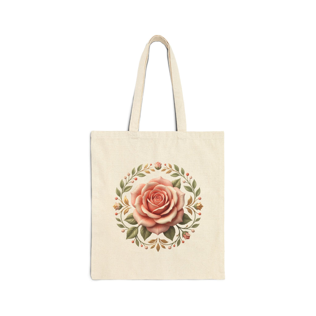 Canvas Tote Bag – Vintage Rose Floral Tote