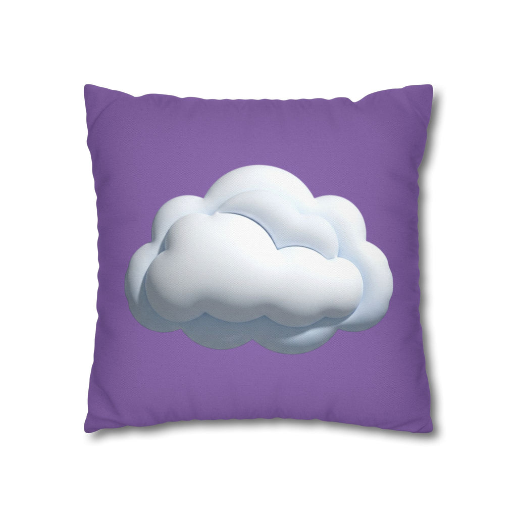 Cloud Graphic Pillowcase — Light Purple Decorative Square Throw Pillow