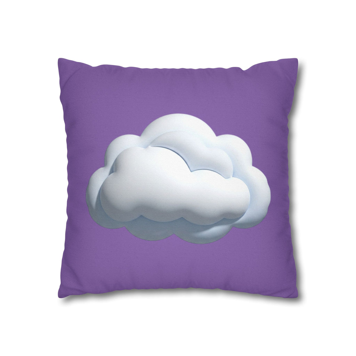 Cloud Graphic Pillowcase — Light Purple Decorative Square Throw Pillow