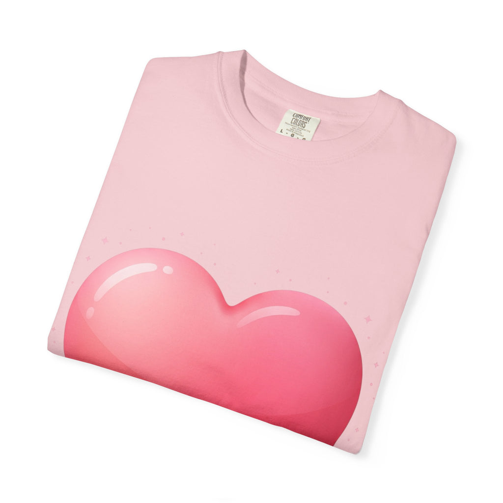 Pink Heart Unisex Garment-Dyed T-shirt