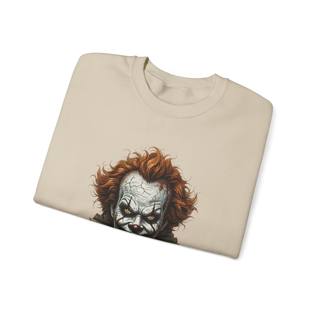 Creepy Clown Crewneck Sweatshirt – Horror Movie Inspired Graphic