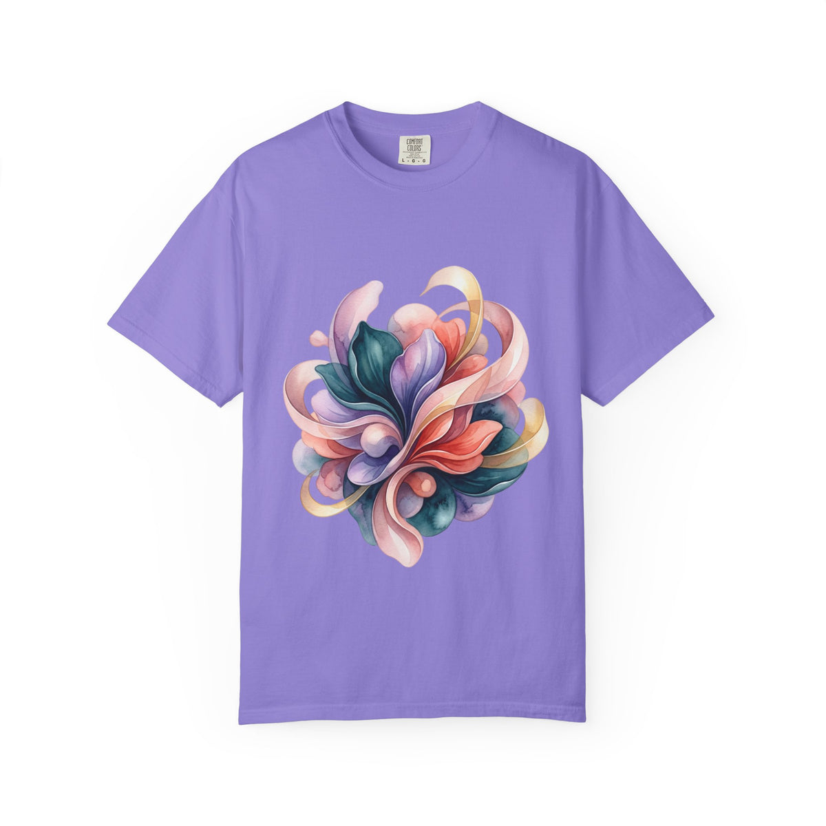 T-Shirt — Colorful Abstract Floral Swirl Graphic Tee