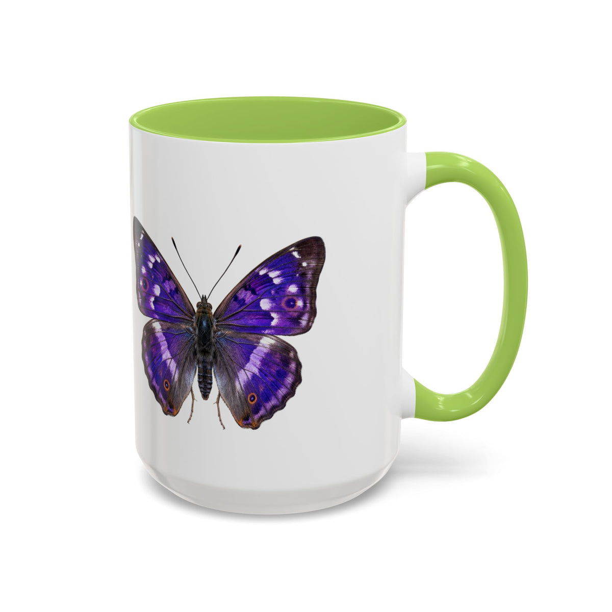 Purple Butterfly Accent Coffee Mug – Elegant Floral Butterfly Ceramic Cup