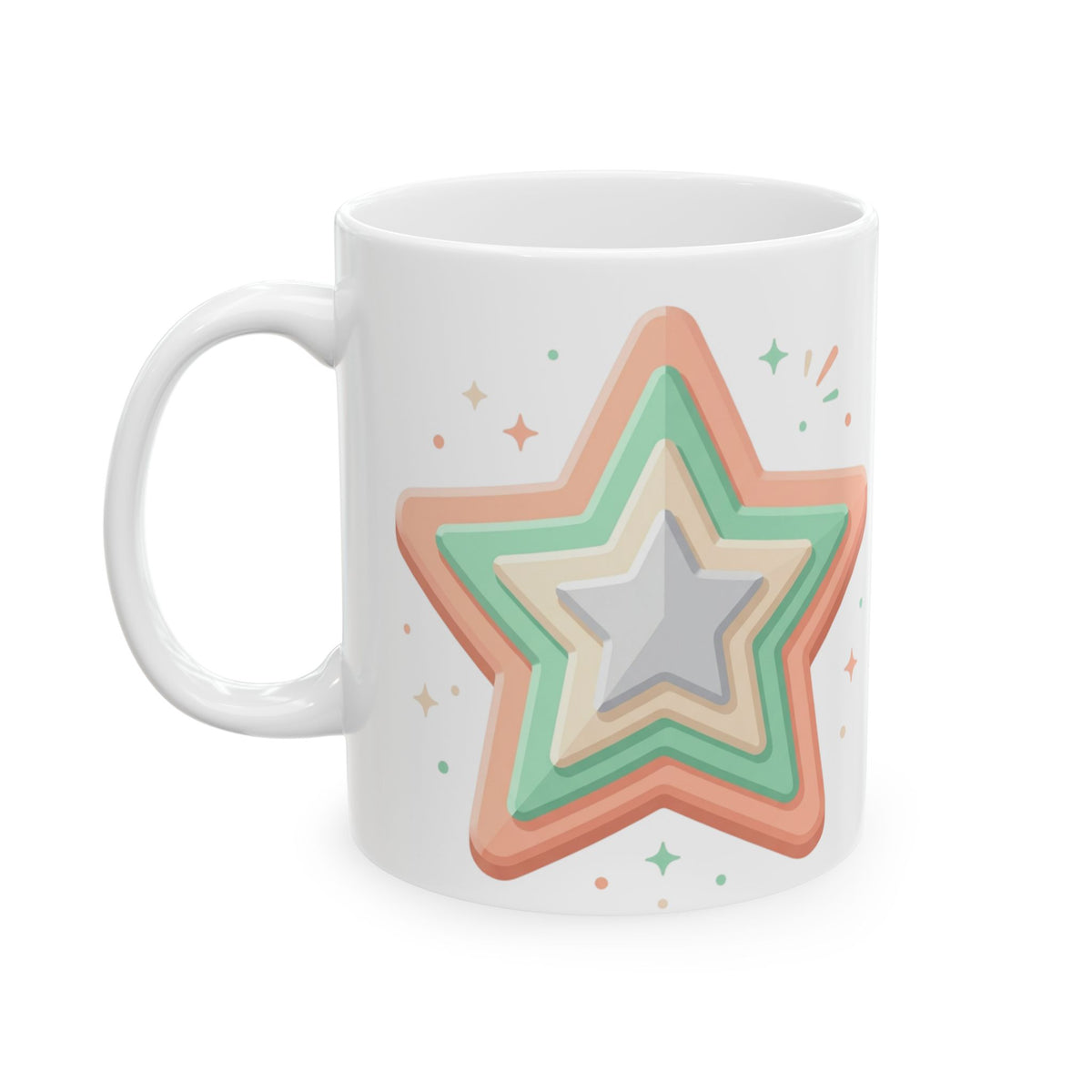 Star Design Ceramic Mug, (11oz, 15oz)