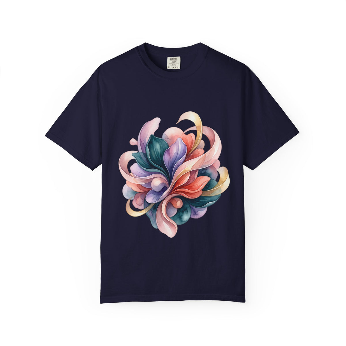 T-Shirt — Colorful Abstract Floral Swirl Graphic Tee