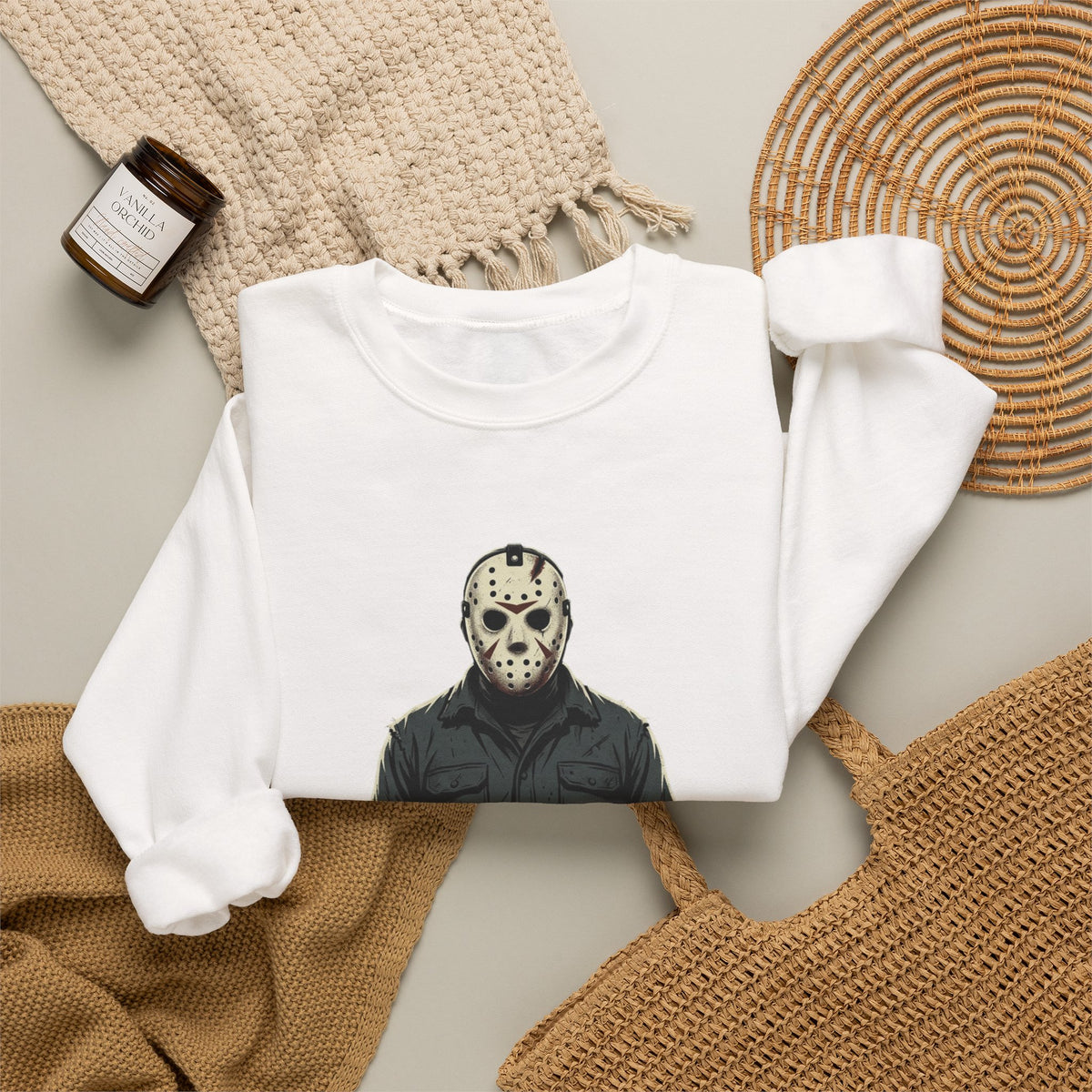 Jason Mask Sweatshirt - Horror Crewneck for Fans of Friday the 13th