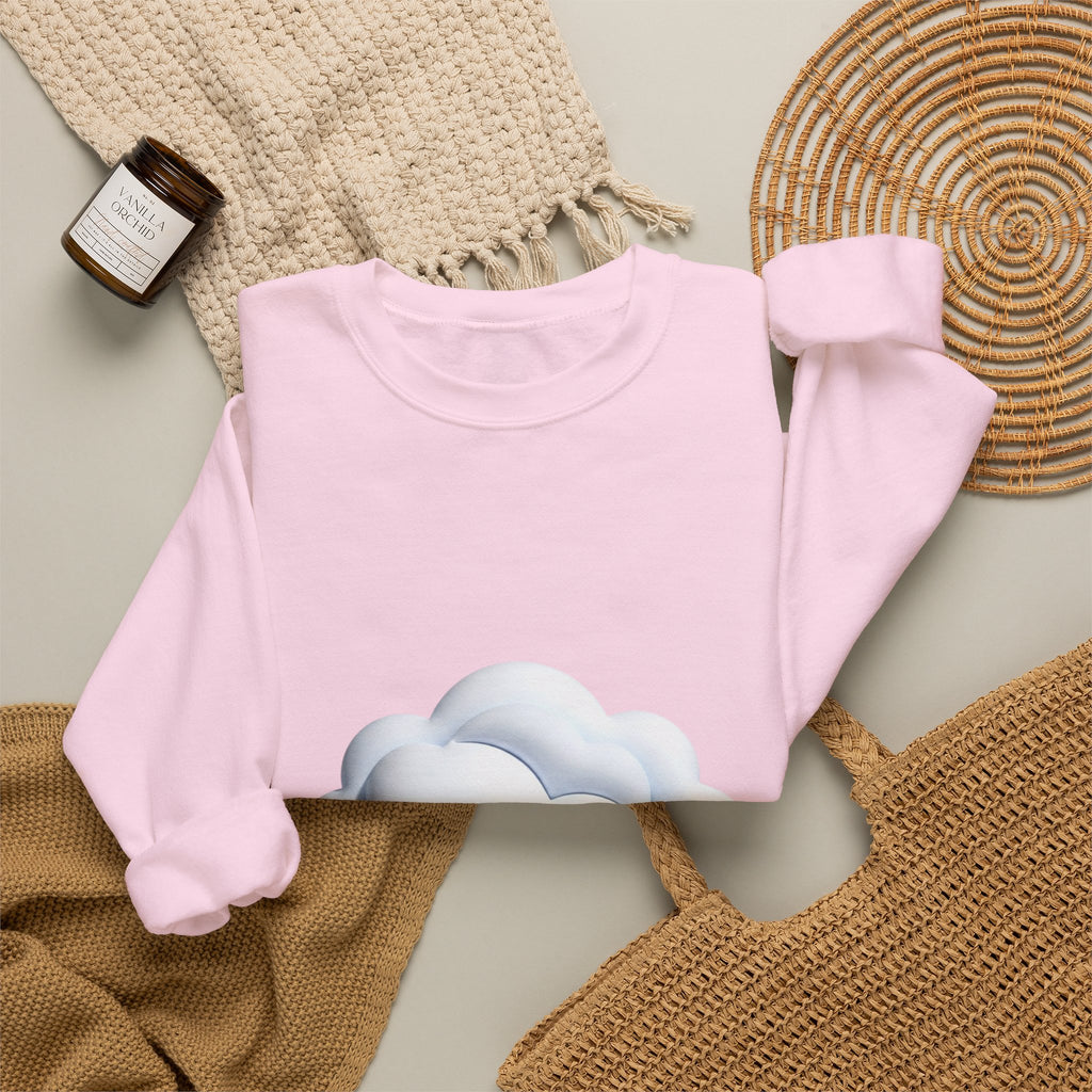 Cloud Graphic Sweatshirt — Soft White Cozy Crewneck