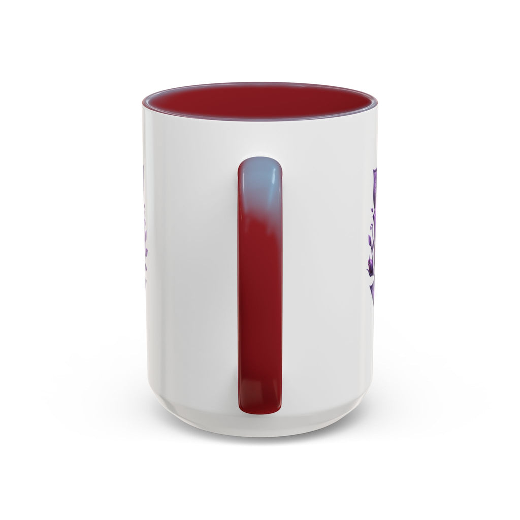 Purple Rose Accent Coffee Mug — Floral Gothic Tea Cup for Women & Gifts