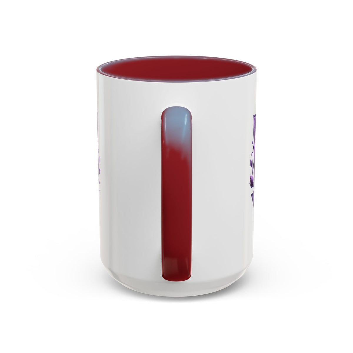 Purple Rose Accent Coffee Mug — Floral Gothic Tea Cup for Women & Gifts