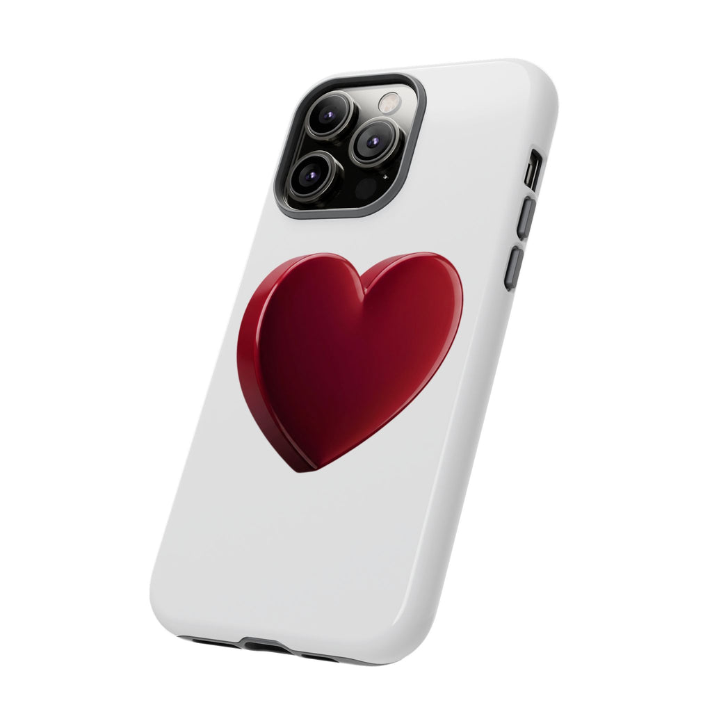 Heart Tough Phone Case - Red 3D Heart Protective Phone Case
