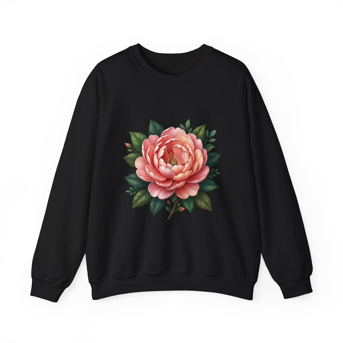 Floral Peony Crewneck Sweatshirt — Vintage Pink Flower Pullover