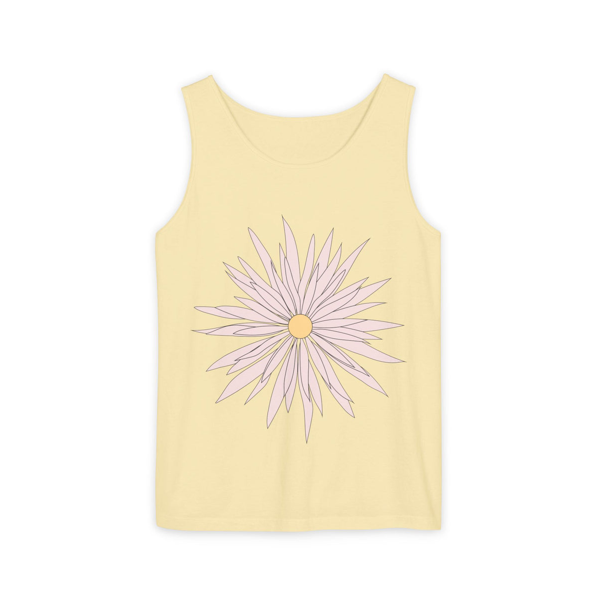 Dainty Pink Daisy Tank Top — Floral Graphic Summer Tank