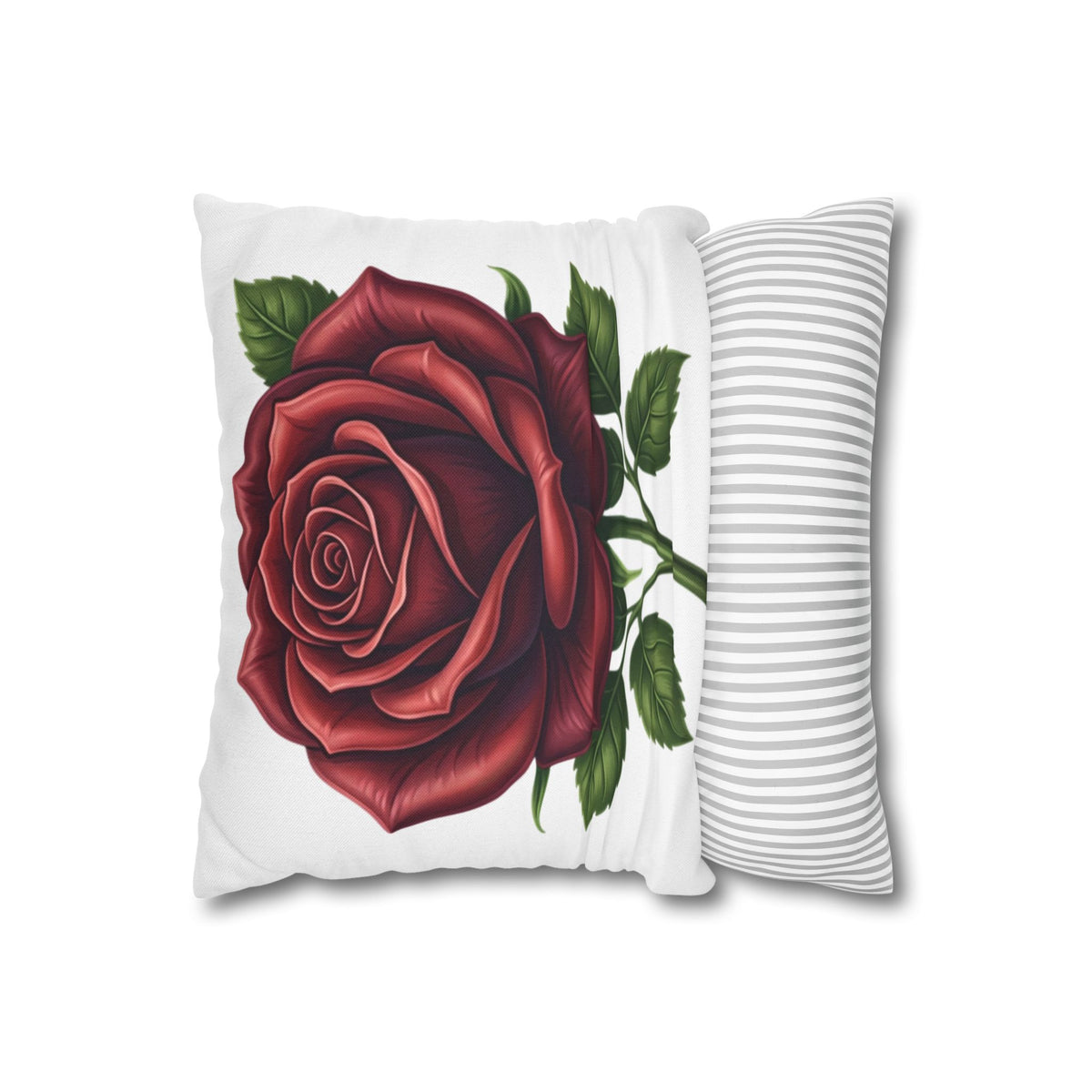 Red Rose Spun Polyester Square Pillowcase