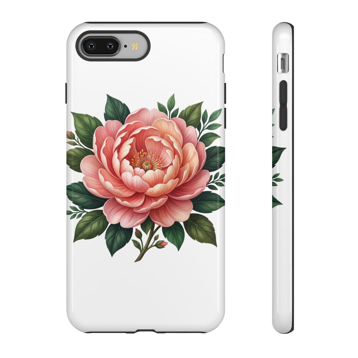 Floral Peony Tough Phone Case — Protective Botanical iPhone Cover