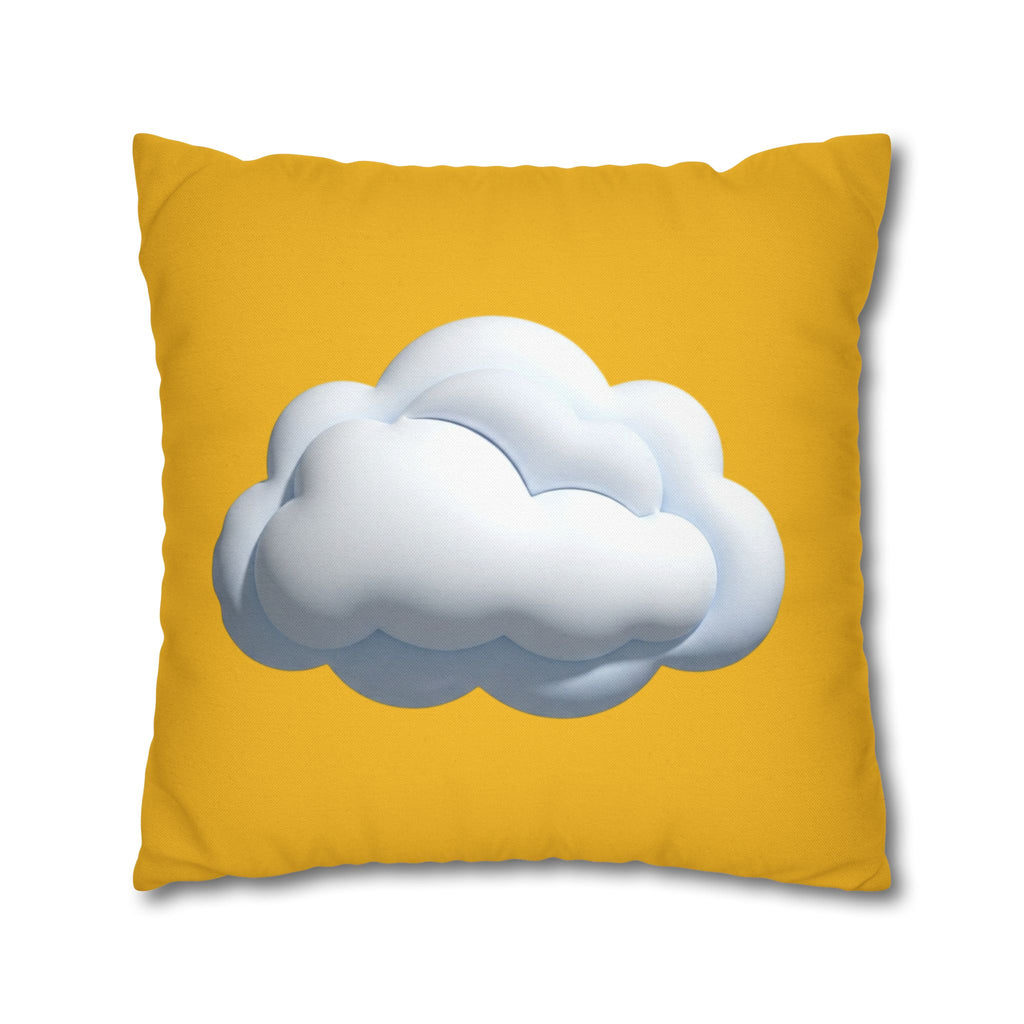 Yellow Cloud Decorative Pillowcase - Cute Fluffy Cloud Accent Cushion Cover