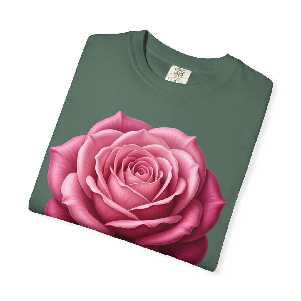 Vintage Pink Rose T-Shirt — Botanical Floral Graphic Tee