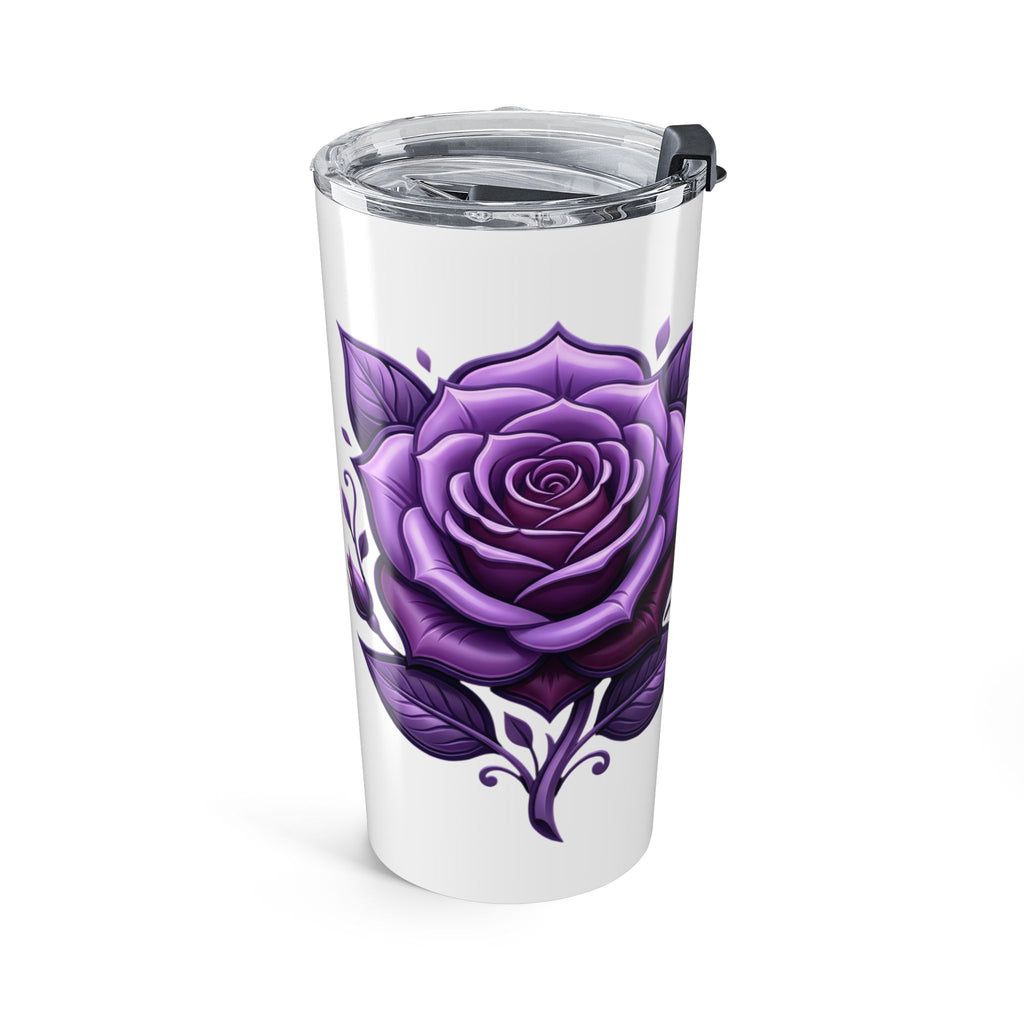 20oz Purple Rose Skull Tumbler – Gothic Floral Insulated Travel Cup