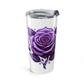 20oz Purple Rose Skull Tumbler – Gothic Floral Insulated Travel Cup
