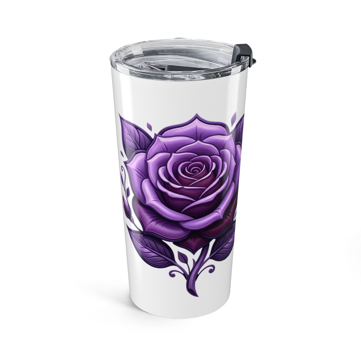 20oz Purple Rose Skull Tumbler – Gothic Floral Insulated Travel Cup