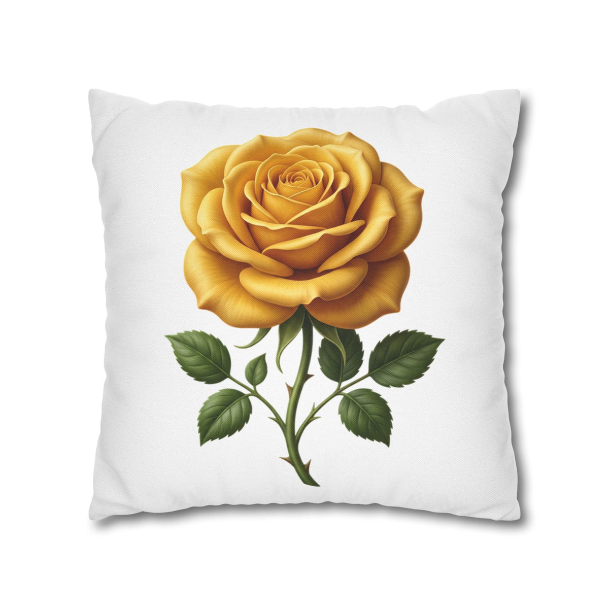 Yellow Rose Spun Polyester Square Pillowcase