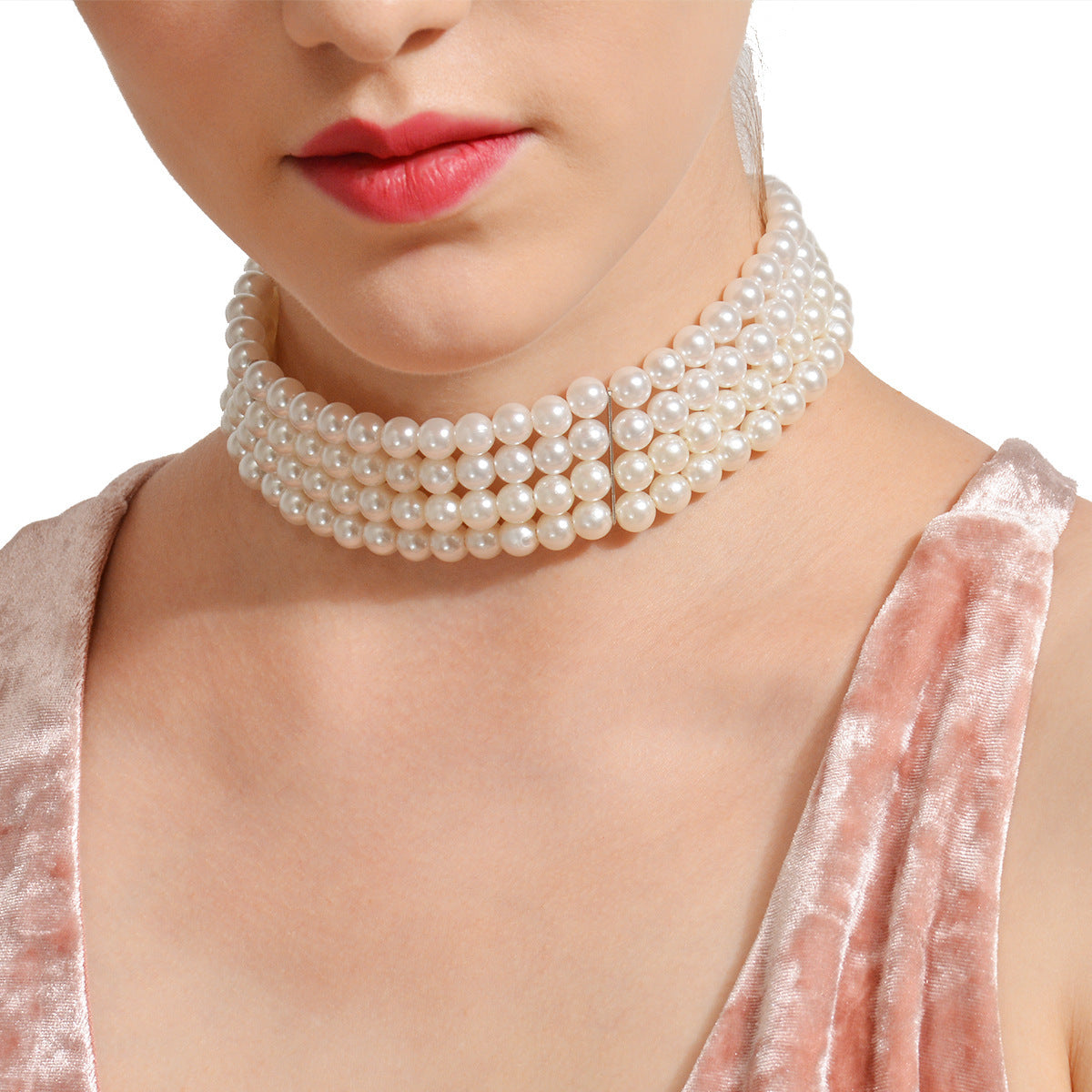 Street Photography Popular Popular Necklaces Handmade Multi layer Pearl Necklaces Neck Accessories Female Choker
