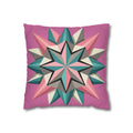 Pink Geometric Star Throw Pillowcase – Modern Kaleidoscope Accent