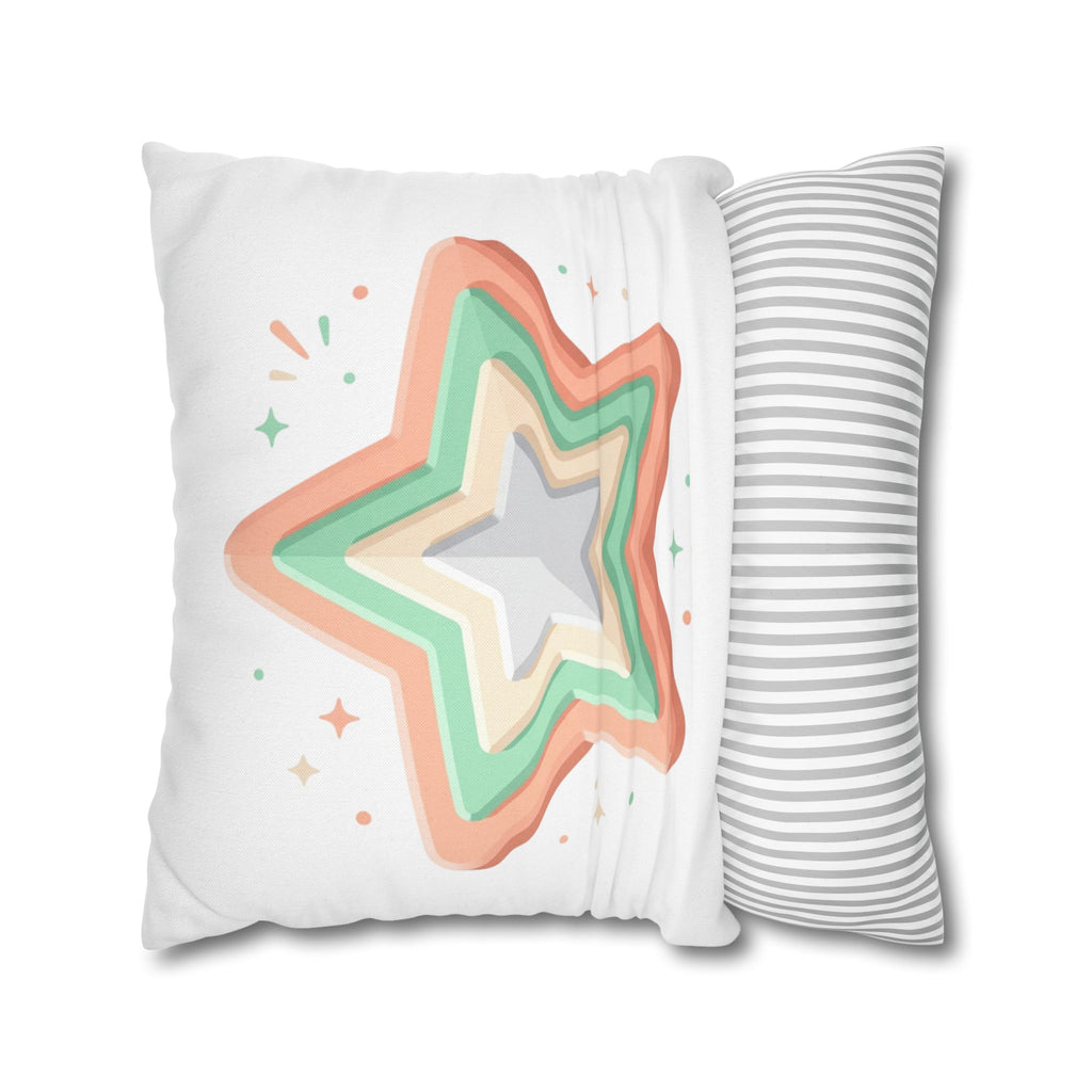 Star Shape Spun Polyester Square Pillowcase