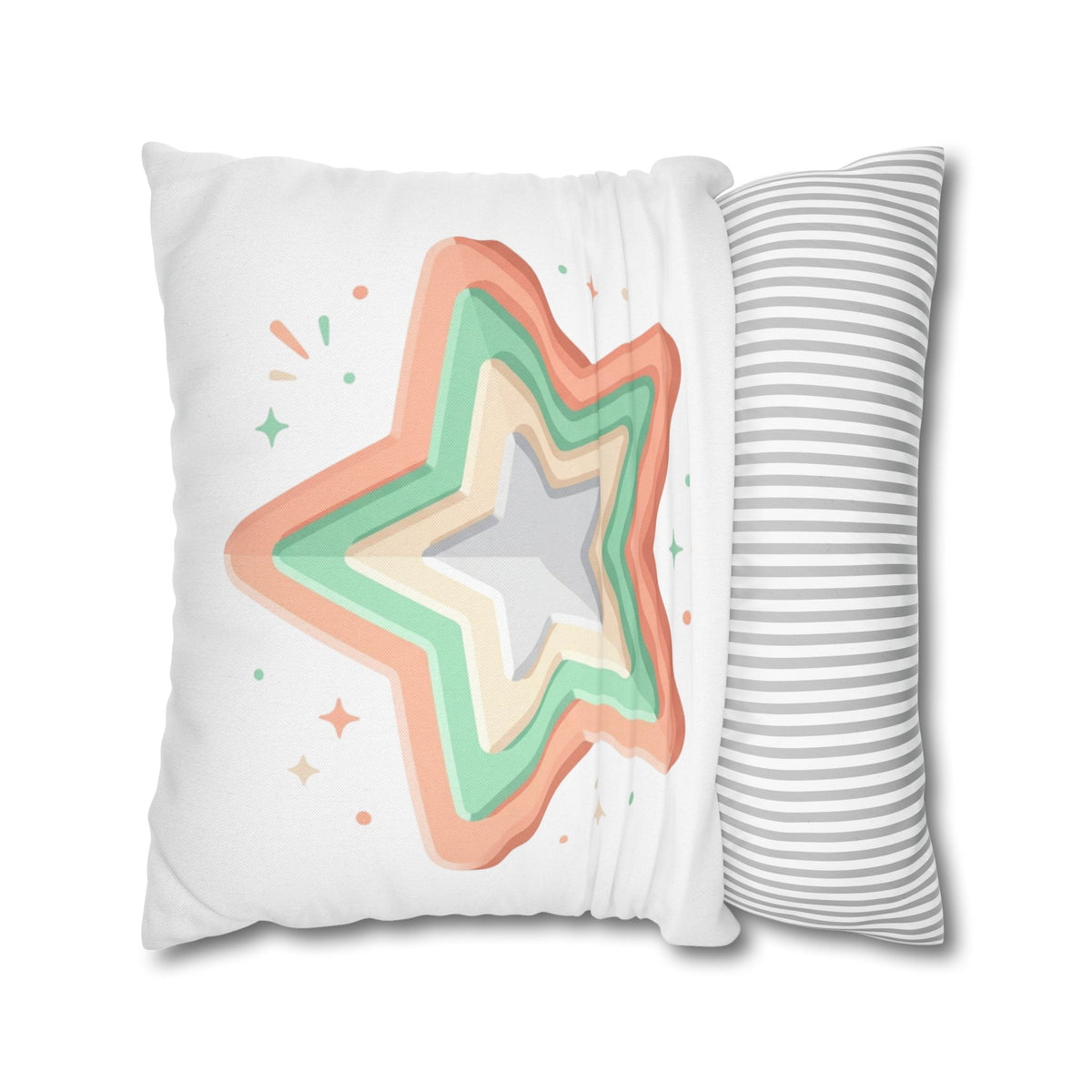 Star Shape Spun Polyester Square Pillowcase