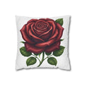 Red Rose Spun Polyester Square Pillowcase