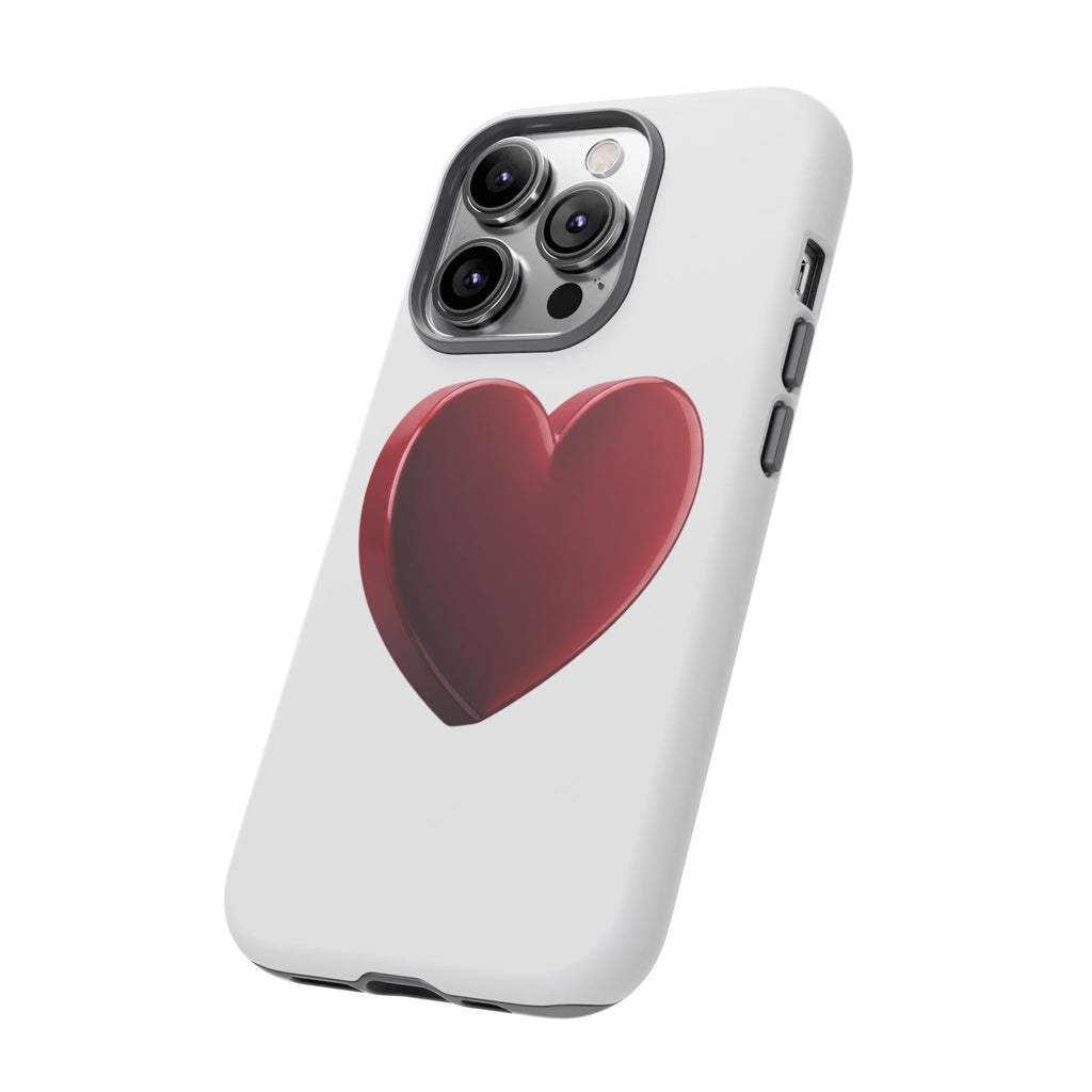 Heart Tough Phone Case - Red 3D Heart Protective Phone Case