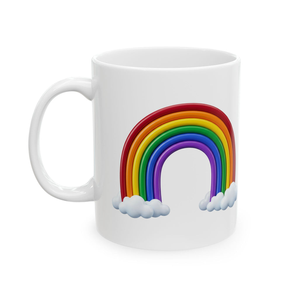 Rainbow Clouds Ceramic Mug — Colorful Coffee Cup (11oz, 15oz)