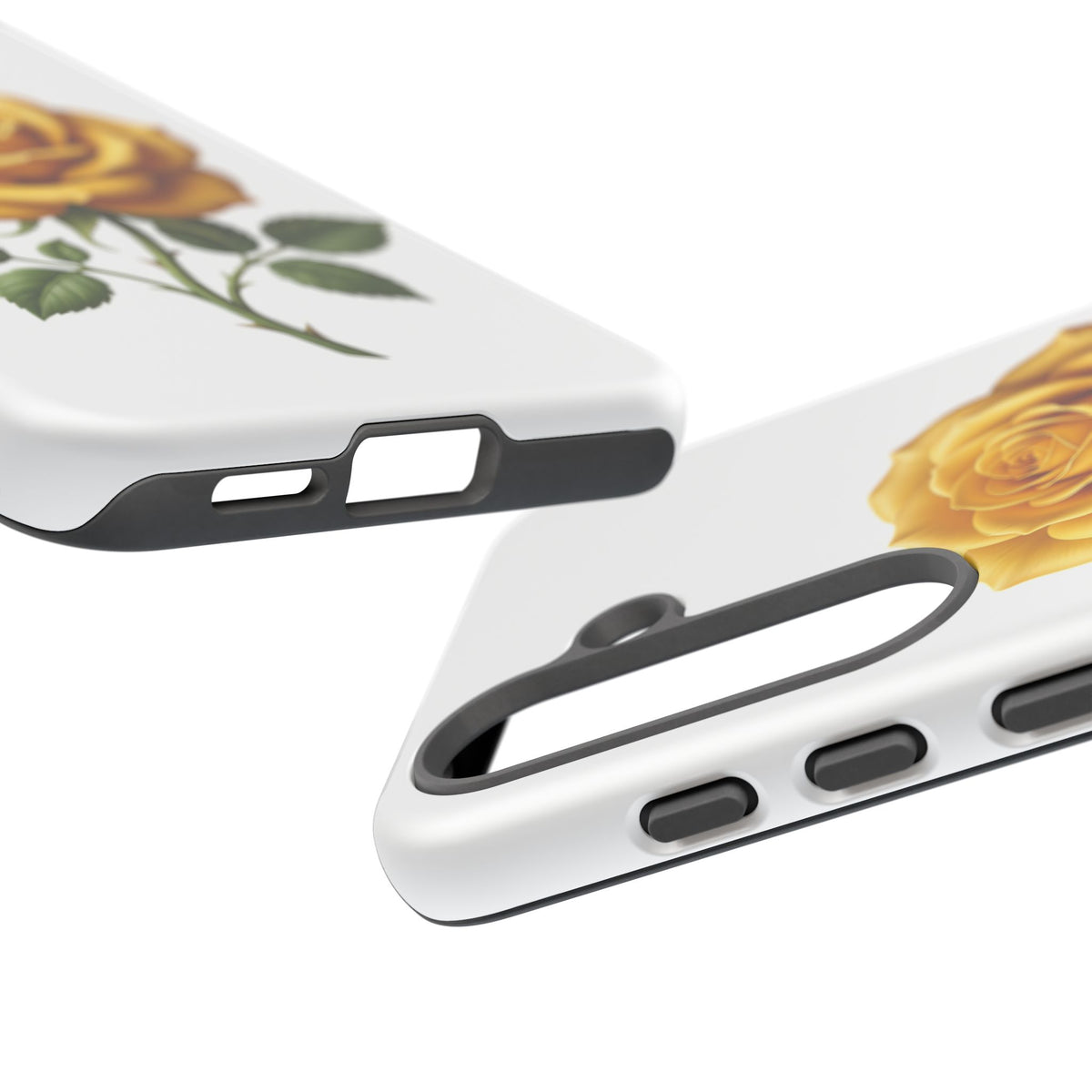 Yellow Rose Phone Case — Vintage Floral Tough Protective Cover