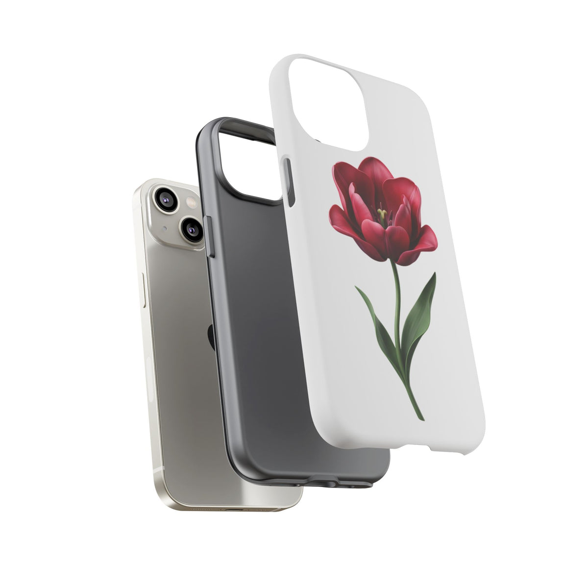 Tulip Floral Tough Phone Case – Protective Blossom iPhone Cover