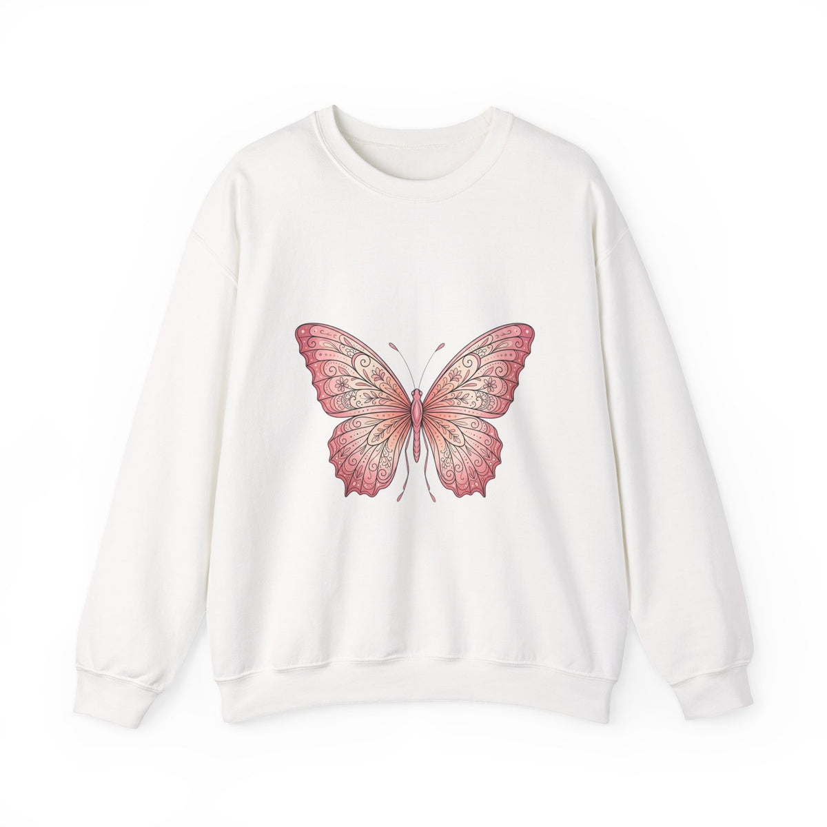 Pink Watercolor Butterfly Crewneck Sweatshirt