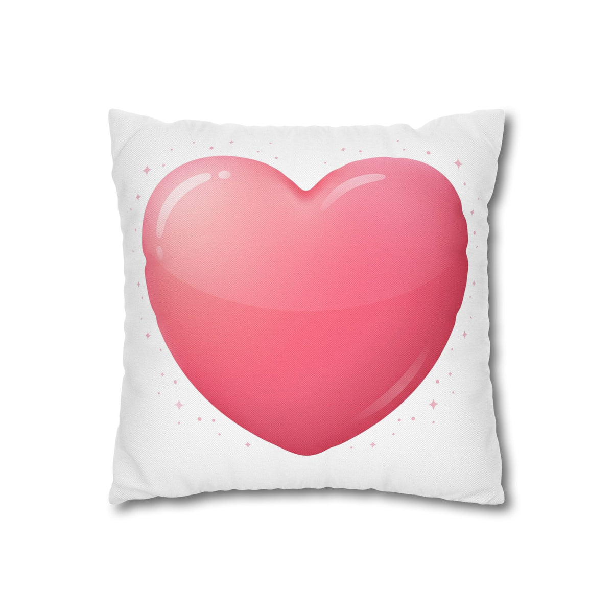 Pink Heart Spun Polyester Square Pillowcase