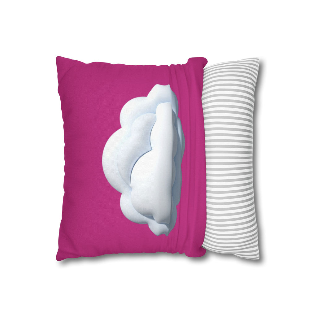 Cloud Graphic Pillowcase - Magenta Decorative Square Throw Pillow Cover