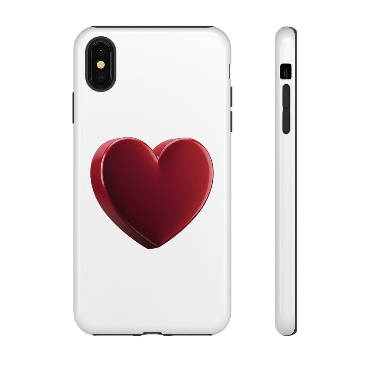 Heart Tough Phone Case - Red 3D Heart Protective Phone Case