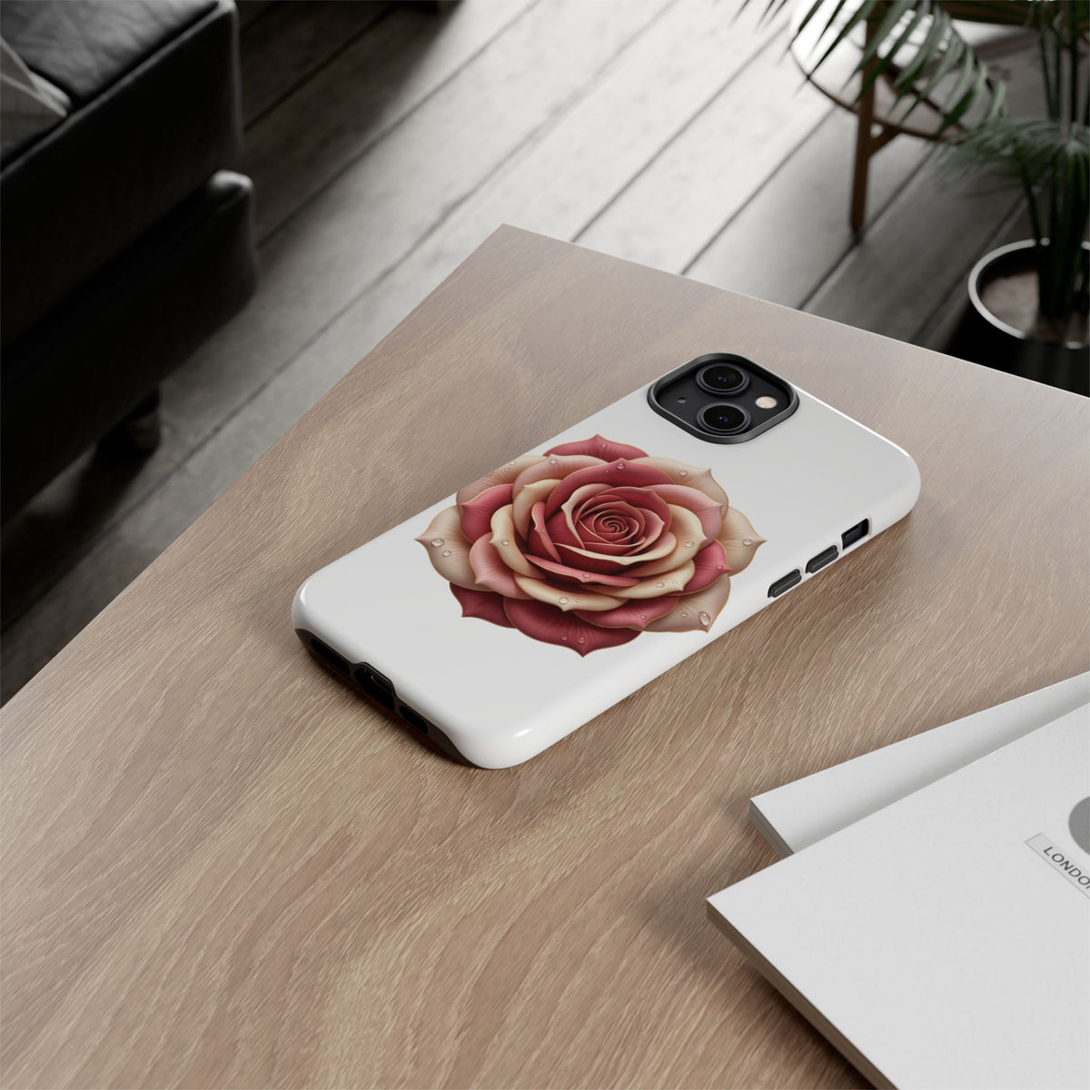 Rose Waterdrop Tough Phone Case — Protective Floral iPhone Cover