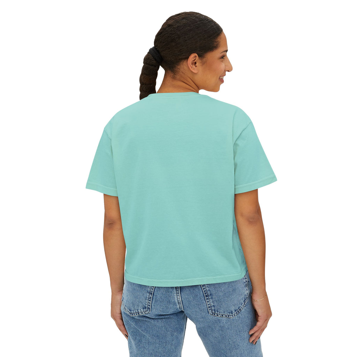 Starburst Floral Boxy Tee — Women's Boho Graphic Crop T-Shirt