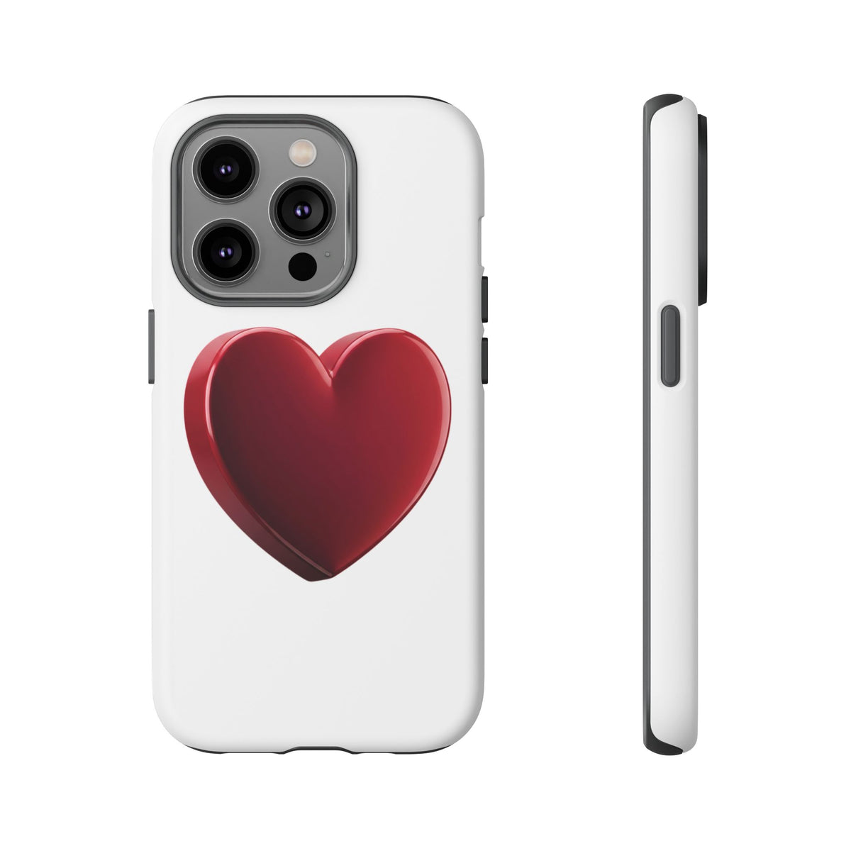 Heart Tough Phone Case - Red 3D Heart Protective Phone Case