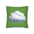 Green Cloud Decorative Pillowcase — Soft White Cloud Accent Cushion Cover