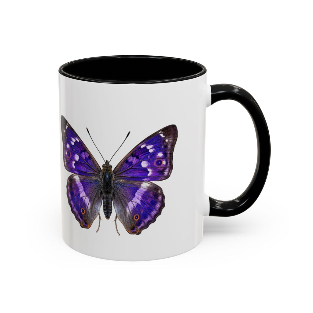 Purple Butterfly Accent Coffee Mug – Elegant Floral Butterfly Ceramic Cup