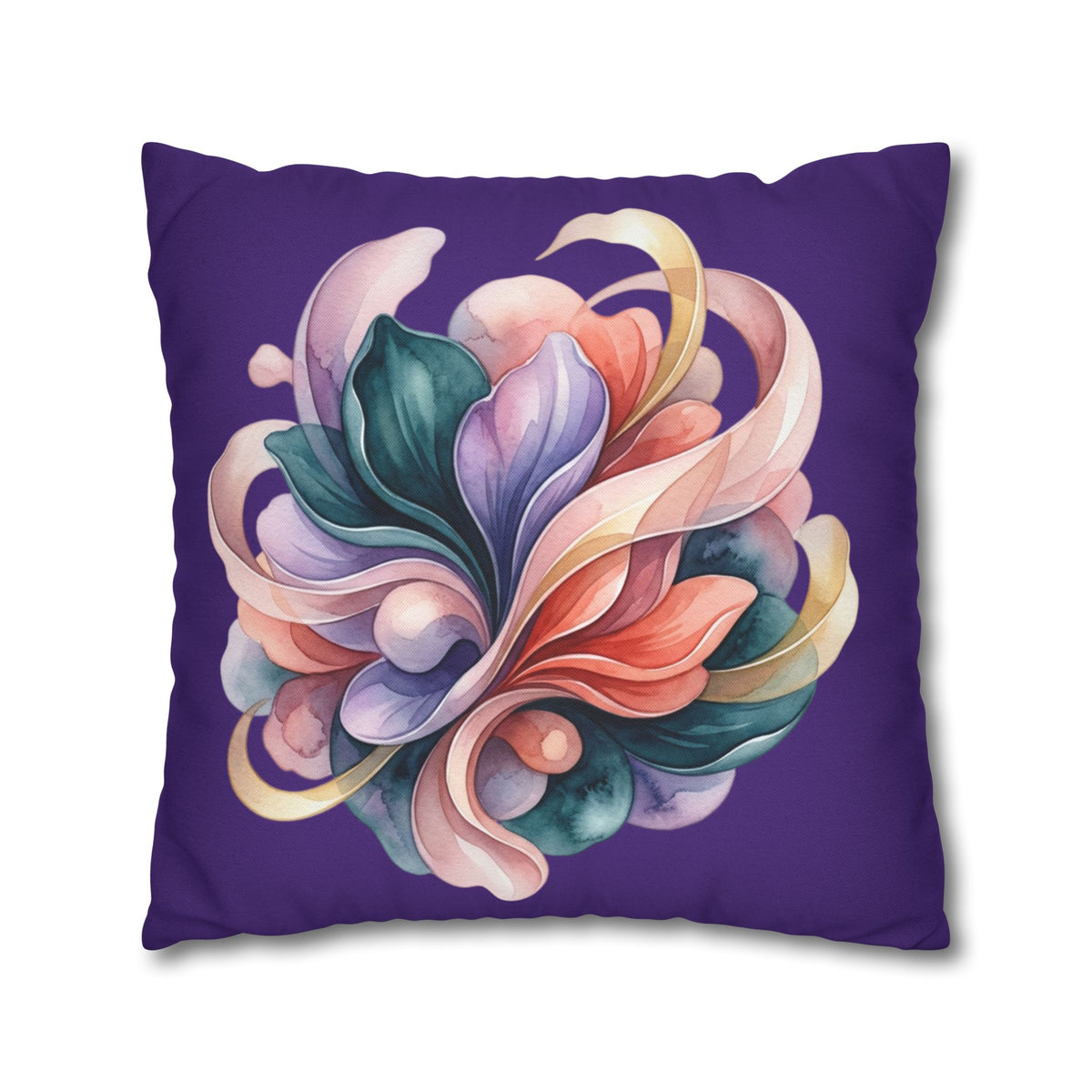 Floral Swirl Decorative Pillowcase — Abstract Blossom Accent for Living Room & Bedroom