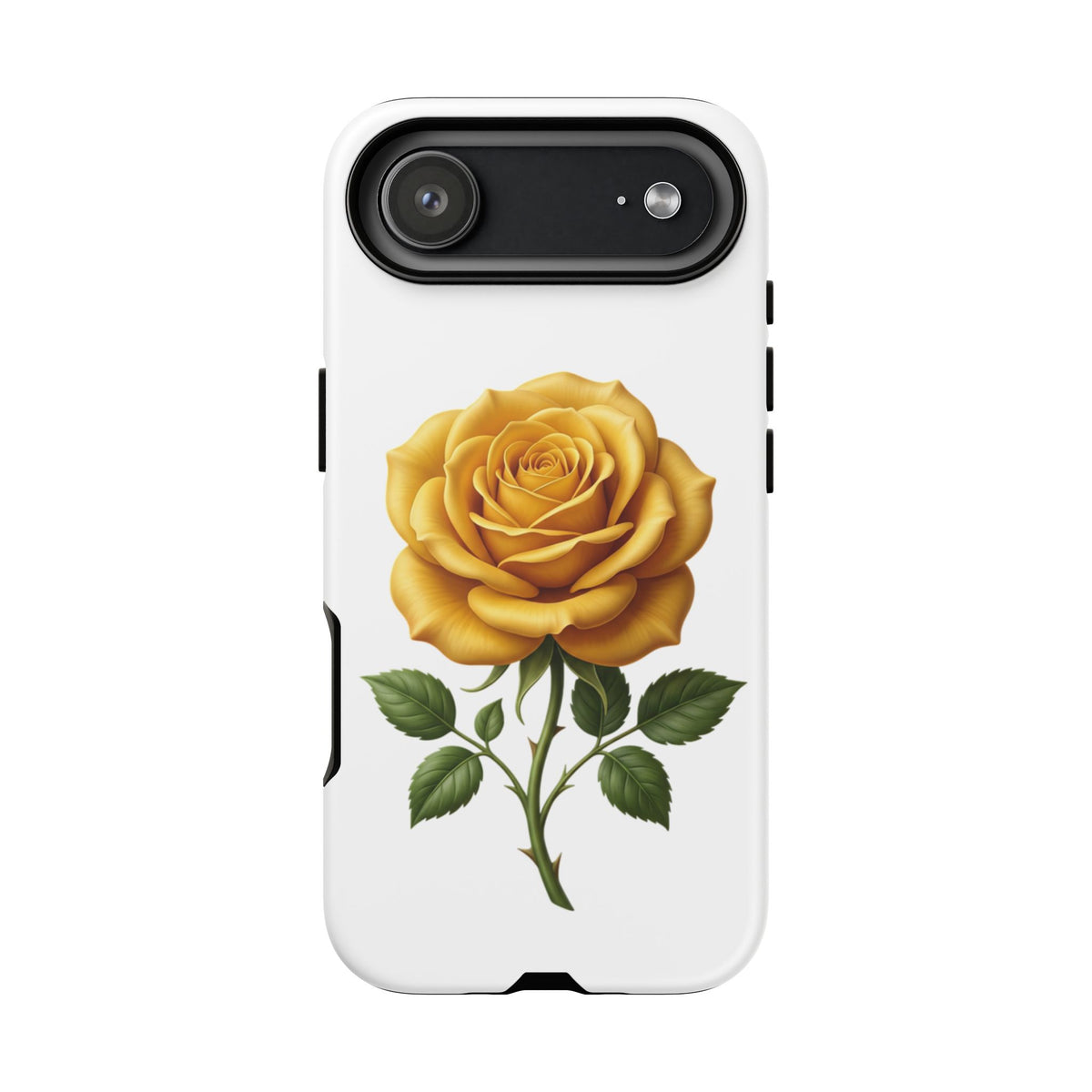 Yellow Rose Phone Case — Vintage Floral Tough Protective Cover