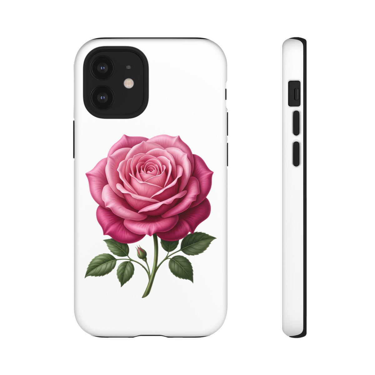Pink Rose Tough Phone Case — Floral Protective iPhone Cover