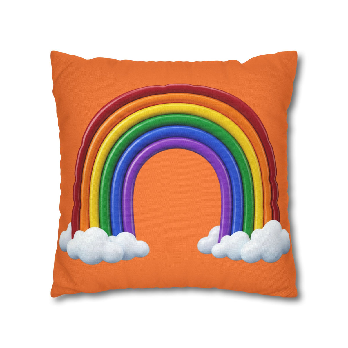 Rainbow Orange Spun Polyester Square Pillowcase