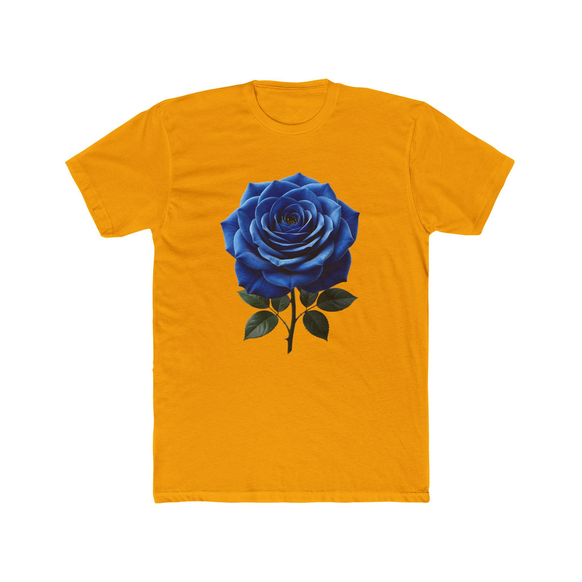Blue Rose Tee — Realistic Floral Graphic T‑Shirt