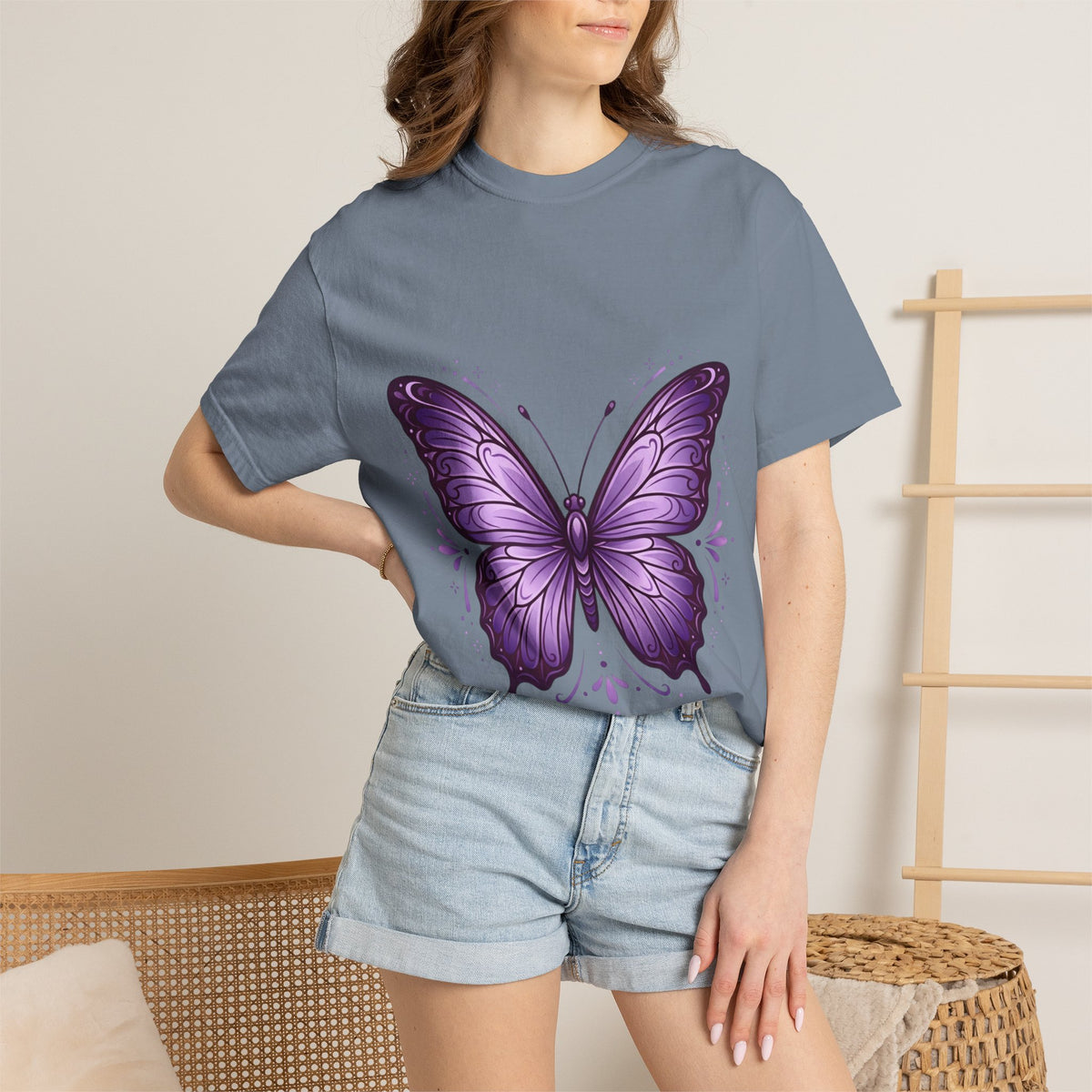 Purple Butterfly T-Shirt — Elegant Monarch Graphic Tee